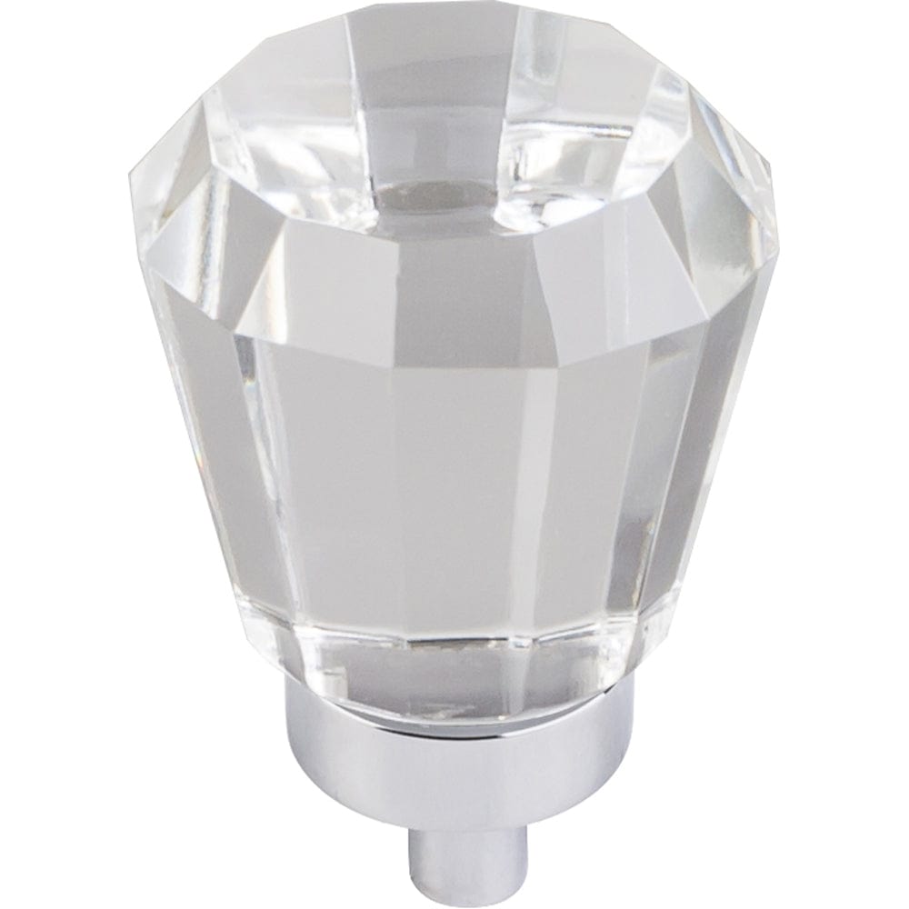 Harlow Small Tapered Glass Knob 1" Dia  Polished Chrome alt 0