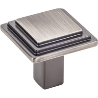 Calloway Square Knob, 1-1/8" O.L., Finnish -Brushed Pewter alt 0