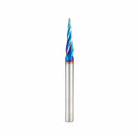 46282-K 2D/3D Carving 5.4 Deg Tapered Angle Ball Tip 1/16 Dia x 1/32 Radius x 1 x 1/4 Sh Solid Carbide Up-Cut Spiral Rou alt 0